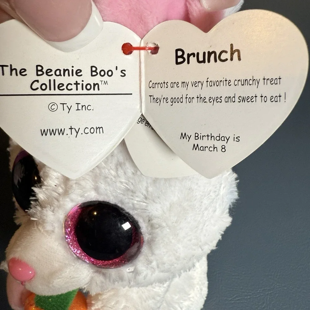 Ty Beanie Boo's Wilma & Brunch Lot of‎ 2 & 1 Basket Beanie April Bunny